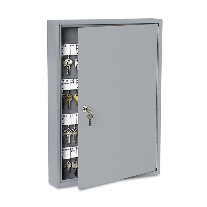 Locking Key Cabinet, 100-Key, Steel, Gray, 16.5 x 3 x 22.5