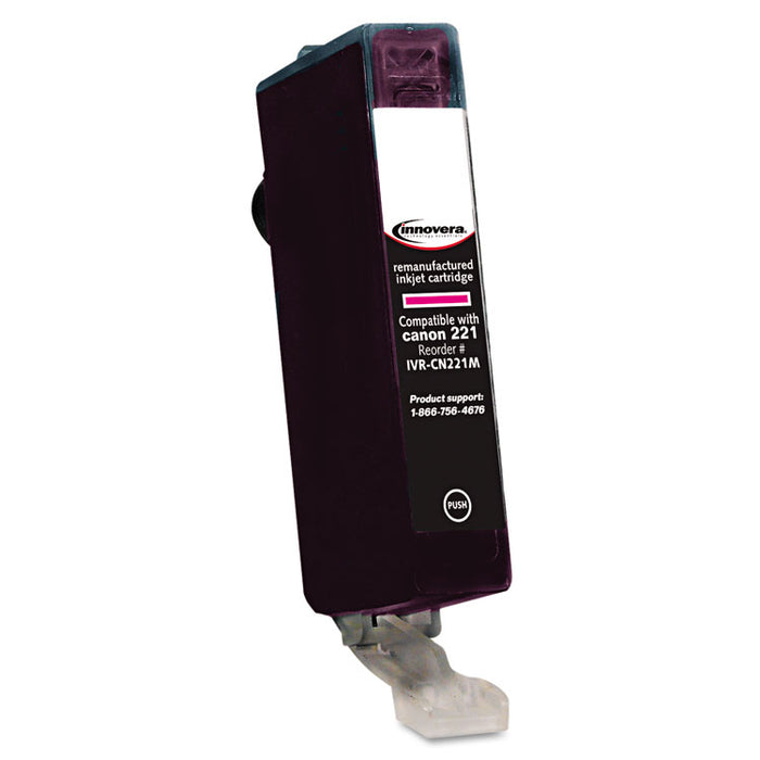 Remanufactured Magenta Ink, Replacement for CLI-221M (2948B001), 530 Page-Yield