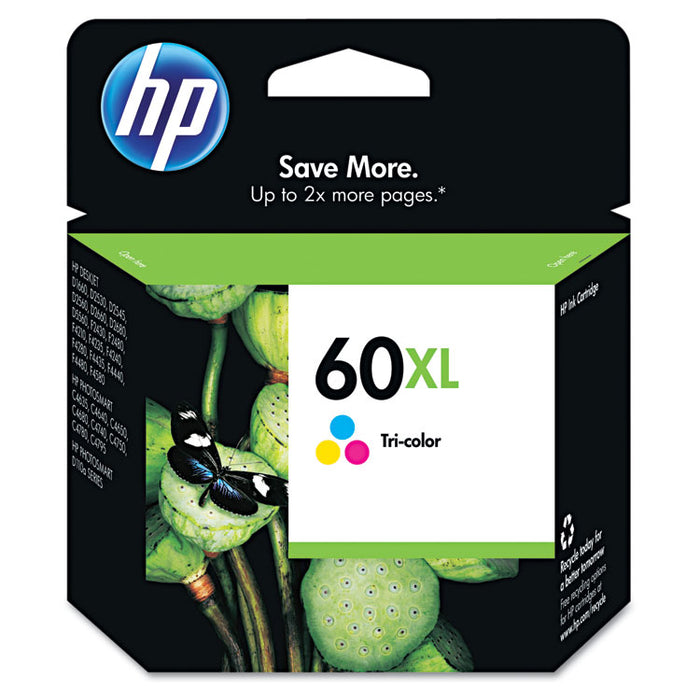 HP 60XL, (CC644WN) High Yield Tri-color Original Ink Cartridge