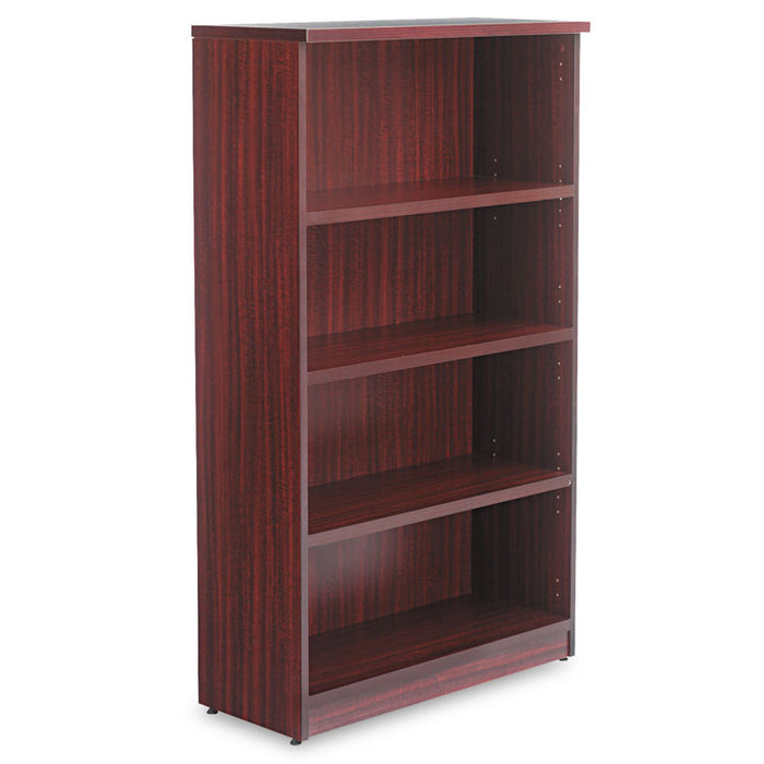 Alera Valencia Series Bookcase, Four-Shelf, 31 3/4w x 14d x 54 7/8h, Mahogany