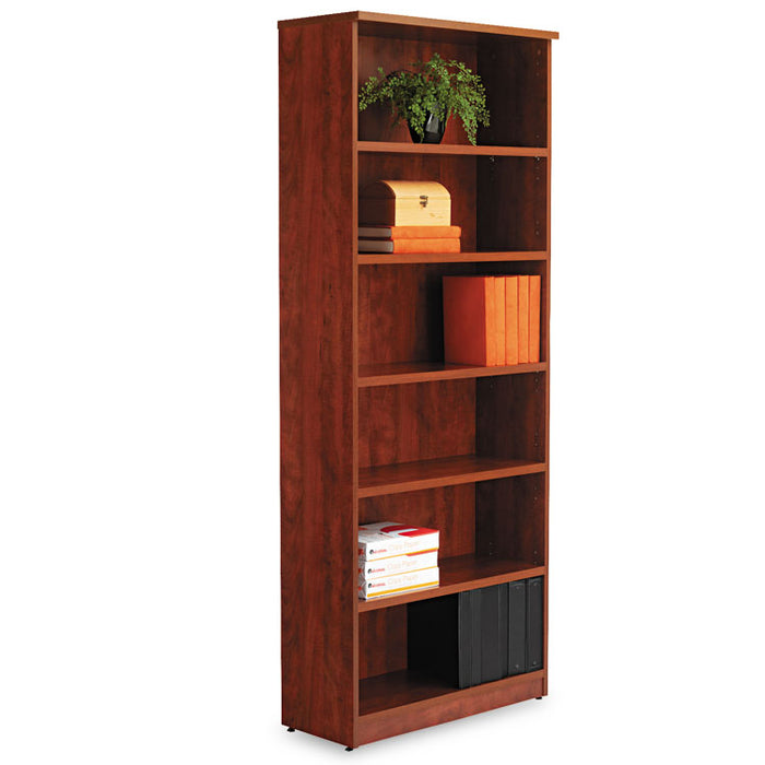 Alera Valencia Series Bookcase, Six-Shelf, 31.75w x 14d x 80.25h, Medium Cherry