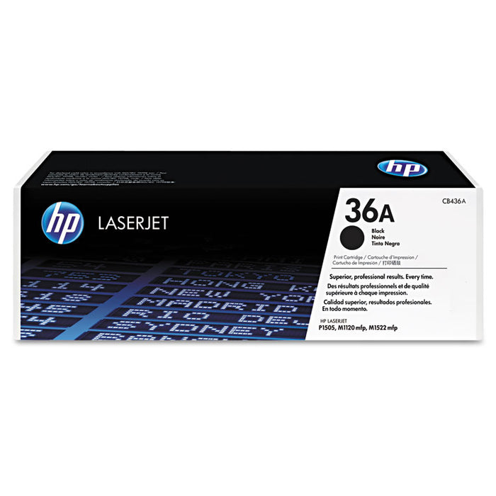 HP 36A, (CB436A) Black Original LaserJet Toner Cartridge