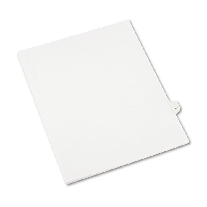 Preprinted Legal Exhibit Side Tab Index Dividers, Avery Style, 10-Tab, 45, 11 x 8.5, White, 25/Pack