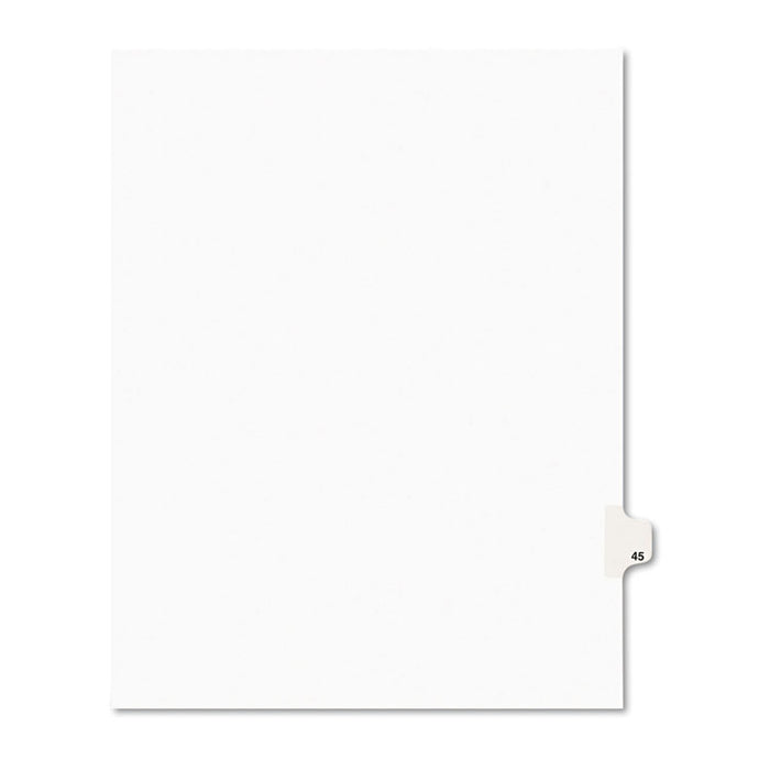 Preprinted Legal Exhibit Side Tab Index Dividers, Avery Style, 10-Tab, 45, 11 x 8.5, White, 25/Pack