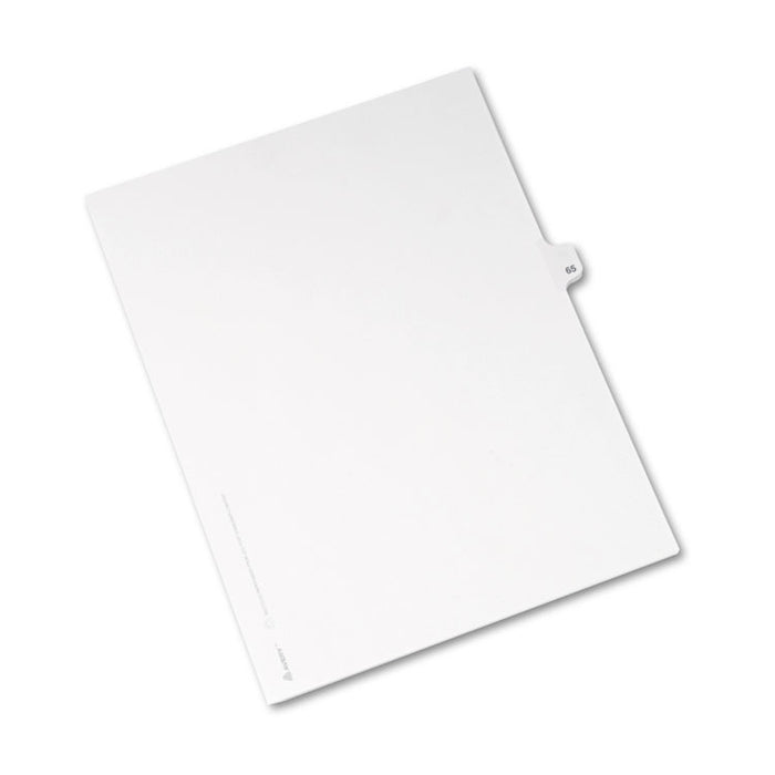 Preprinted Legal Exhibit Side Tab Index Dividers, Avery Style, 10-Tab, 65, 11 x 8.5, White, 25/Pack, (1065)