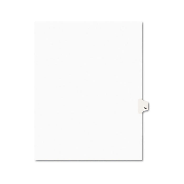 Preprinted Legal Exhibit Side Tab Index Dividers, Avery Style, 10-Tab, 66, 11 x 8.5, White, 25/Pack