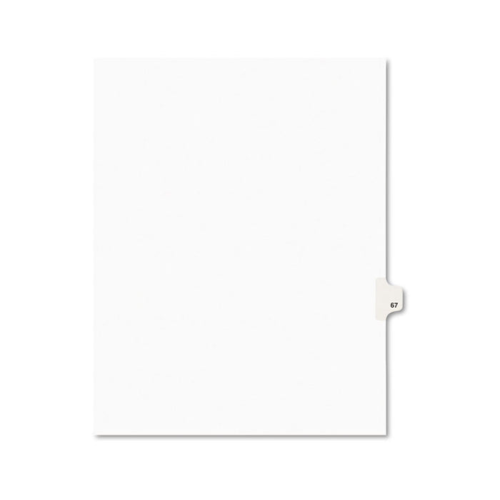 Preprinted Legal Exhibit Side Tab Index Dividers, Avery Style, 10-Tab, 67, 11 x 8.5, White, 25/Pack