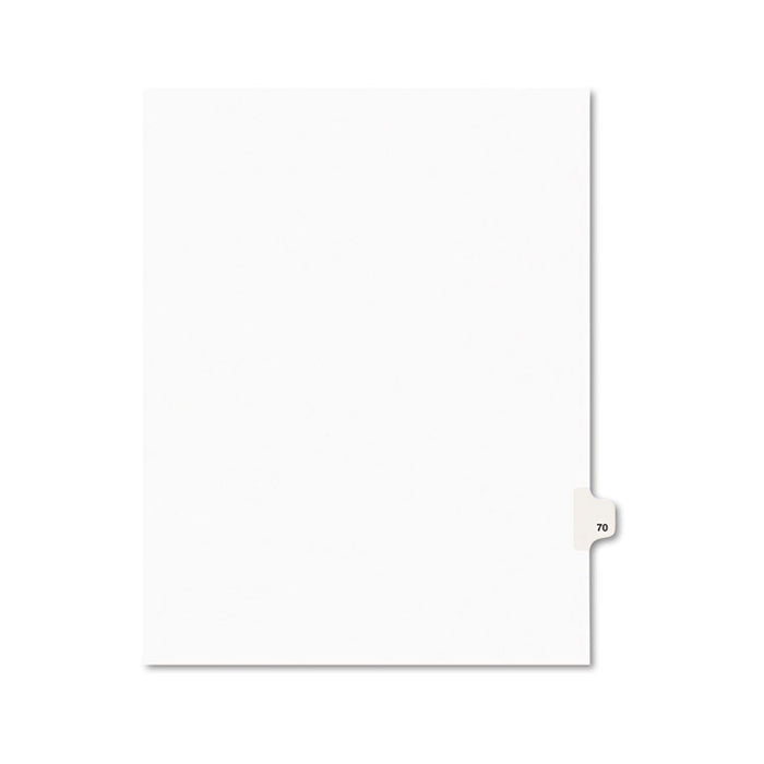 Preprinted Legal Exhibit Side Tab Index Dividers, Avery Style, 10-Tab, 70, 11 x 8.5, White, 25/Pack