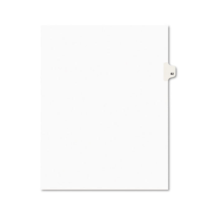 Preprinted Legal Exhibit Side Tab Index Dividers, Avery Style, 10-Tab, 82, 11 x 8.5, White, 25/Pack