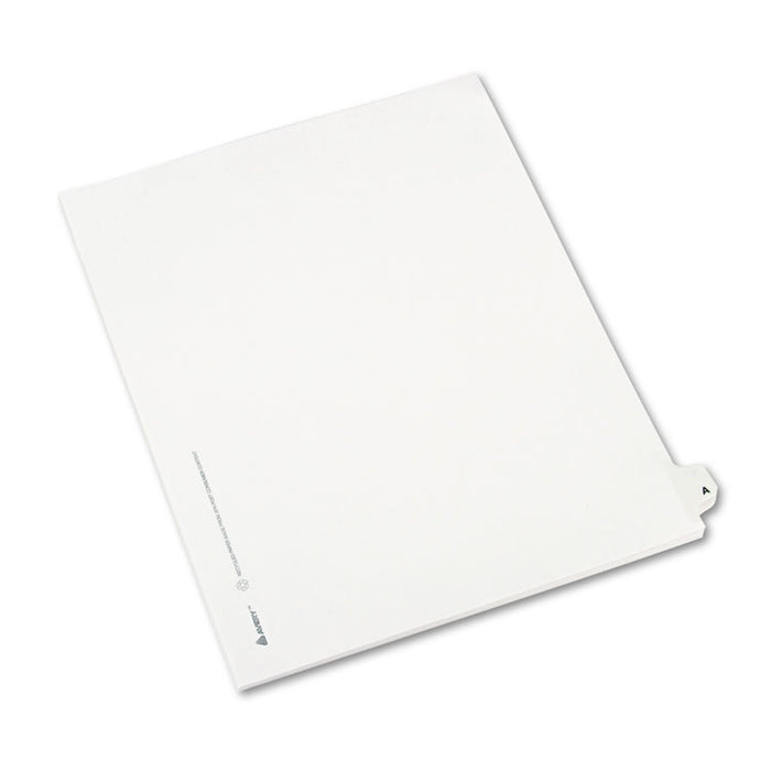 Preprinted Legal Exhibit Side Tab Index Dividers, Avery Style, 26-Tab, A, 11 x 8.5, White, 25/Pack, (1401)