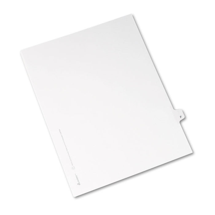 Preprinted Legal Exhibit Side Tab Index Dividers, Avery Style, 26-Tab, F, 11 x 8.5, White, 25/Pack, (1406)