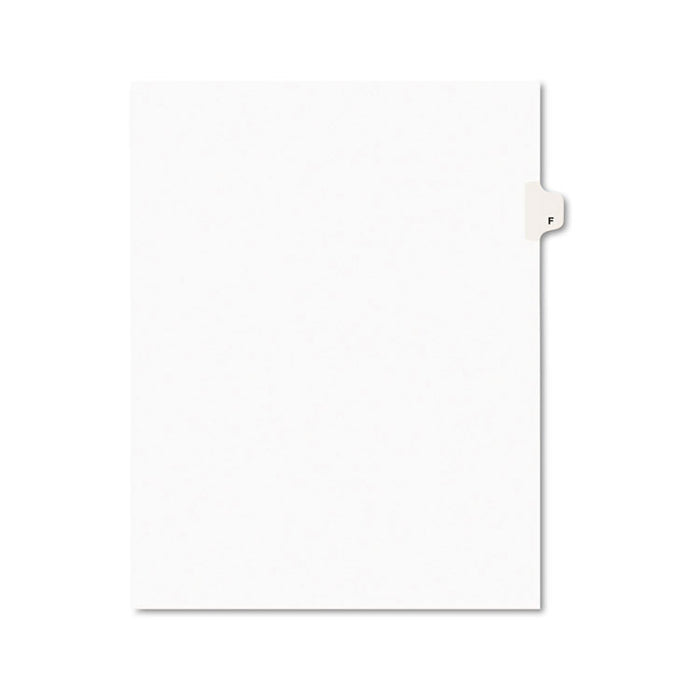 Preprinted Legal Exhibit Side Tab Index Dividers, Avery Style, 26-Tab, F, 11 x 8.5, White, 25/Pack, (1406)