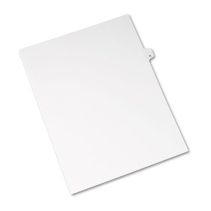 Preprinted Legal Exhibit Side Tab Index Dividers, Avery Style, 26-Tab, H, 11 x 8.5, White, 25/Pack