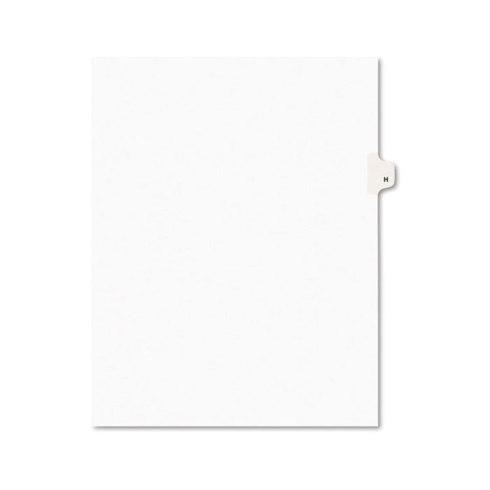 Preprinted Legal Exhibit Side Tab Index Dividers, Avery Style, 26-Tab, H, 11 x 8.5, White, 25/Pack