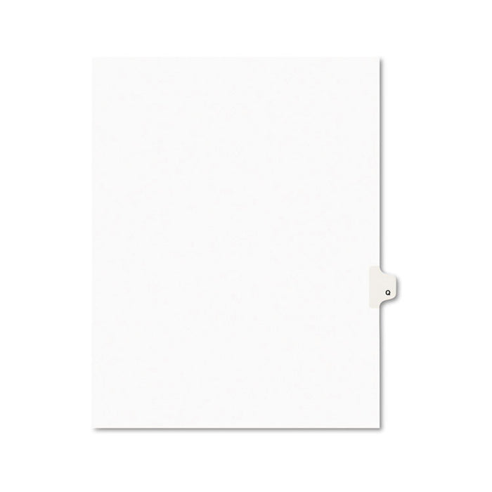 Preprinted Legal Exhibit Side Tab Index Dividers, Avery Style, 26-Tab, Q, 11 x 8.5, White, 25/Pack