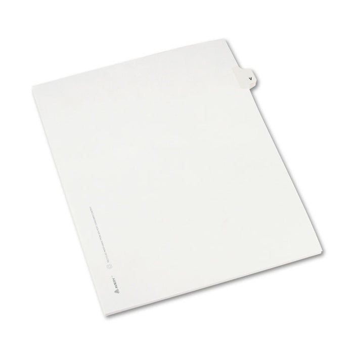 Preprinted Legal Exhibit Side Tab Index Dividers, Avery Style, 26-Tab, V, 11 x 8.5, White, 25/Pack, (1422)