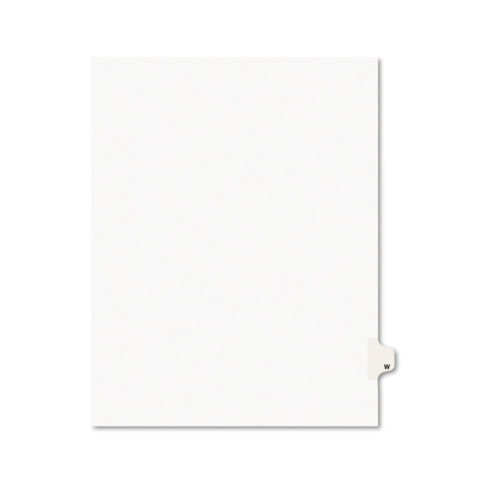 Preprinted Legal Exhibit Side Tab Index Dividers, Avery Style, 26-Tab, W, 11 x 8.5, White, 25/Pack