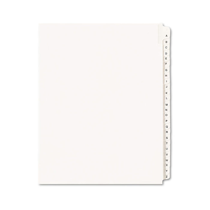 Preprinted Legal Exhibit Side Tab Index Dividers, Allstate Style, 26-Tab, A to Z, 11 x 8.5, White, 1 Set