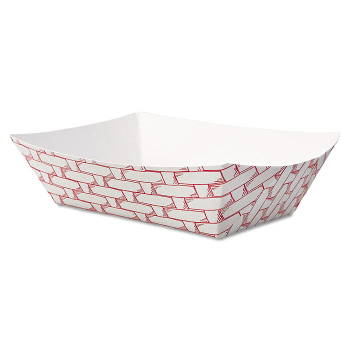Paper Food Baskets, 0.5 lb Capacity, Red/White, 1,000/Carton