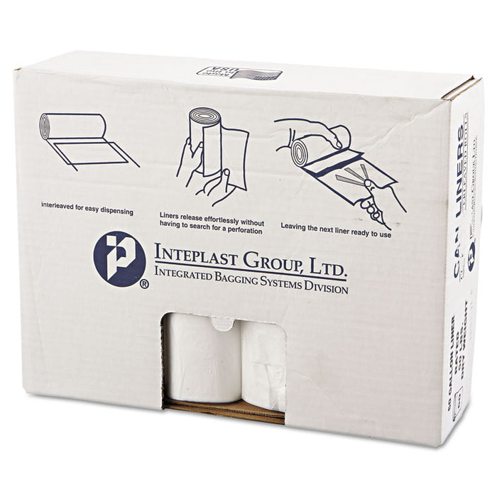 High-Density Commercial Can Liners Value Pack, 60 gal, 12 microns, 38" x 58", Clear, 200/Carton