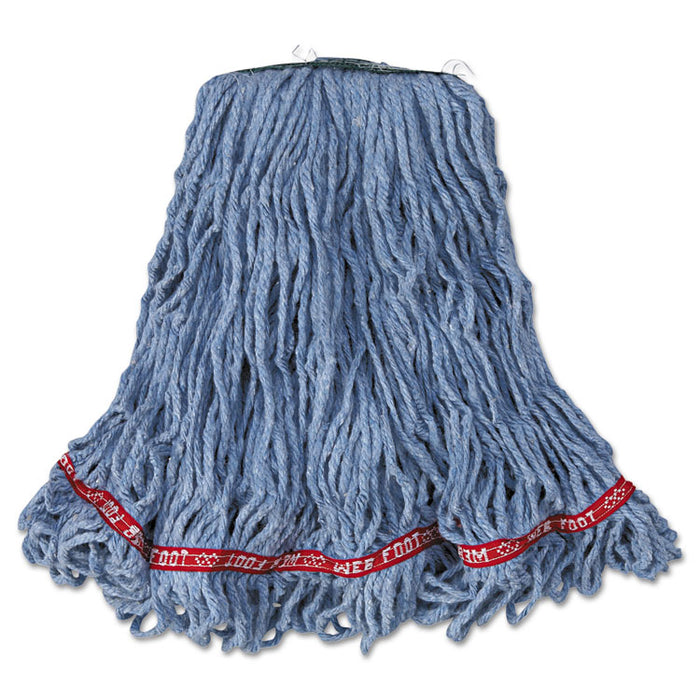 Web Foot Looped-End Wet Mop Head, Cotton/Synthetic, Medium Size, Blue, 6/Carton