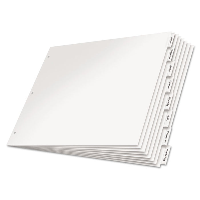 Paper Insertable Dividers, 8-Tab, 11 x 17, White, 1 Set