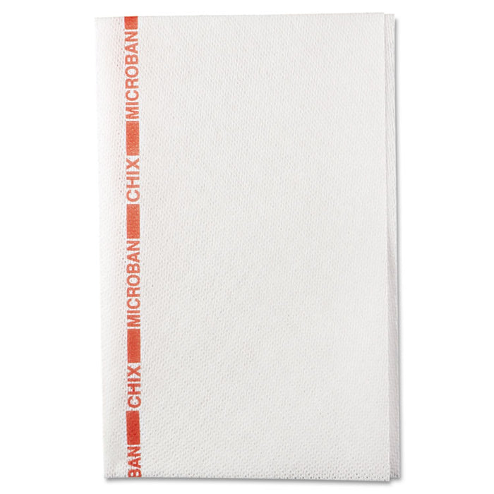 Food Service Towels, Cotton, 13 x 21, White/Red, 150/Carton