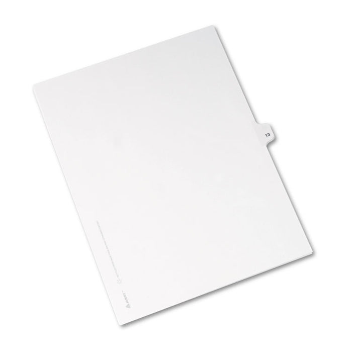 Preprinted Legal Exhibit Side Tab Index Dividers, Avery Style, 10-Tab, 13, 11 x 8.5, White, 25/Pack