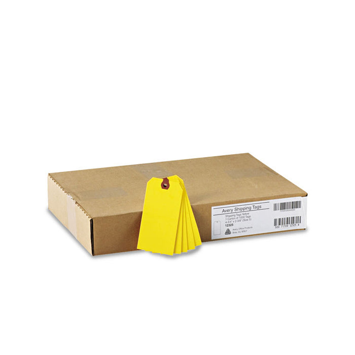 Unstrung Shipping Tags, 11.5 pt Stock, 4.75 x 2.38, Yellow, 1,000/Box