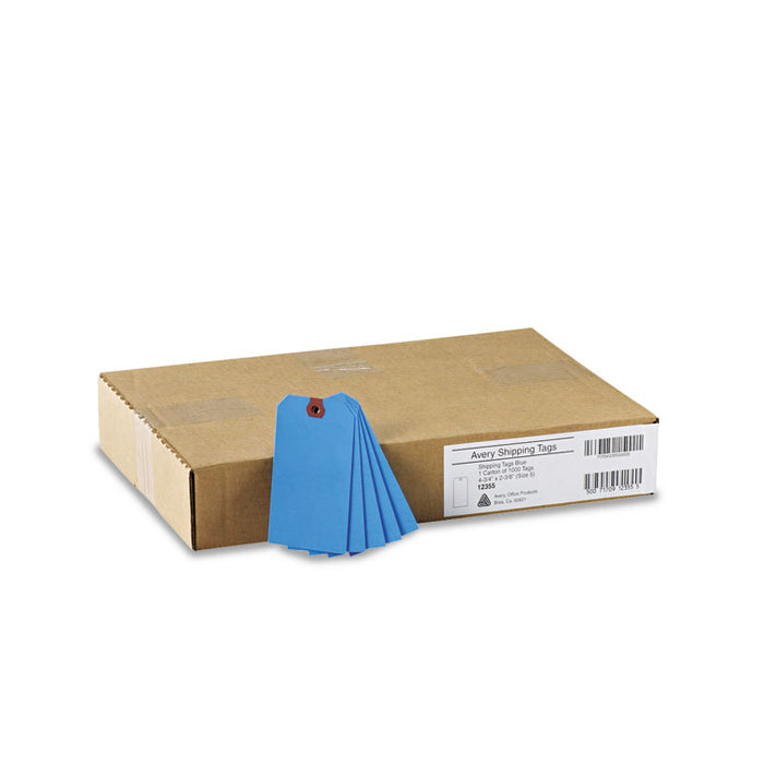 Unstrung Shipping Tags, 11.5 pt Stock, 4.75 x 2.38, Blue, 1,000/Box