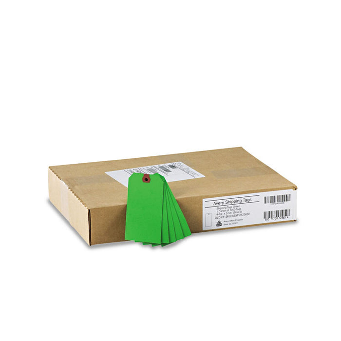 Unstrung Shipping Tags, 11.5 pt Stock, 4.75 x 2.38, Green, 1,000/Box