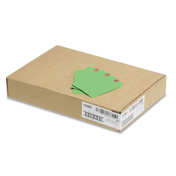 Unstrung Shipping Tags, 11.5 pt Stock, 4.75 x 2.38, Green, 1,000/Box