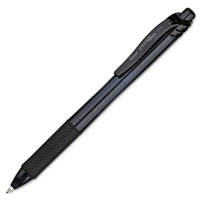 EnerGel-X Gel Pen, Retractable, Bold 1 mm, Black Ink, Smoke Barrel, Dozen