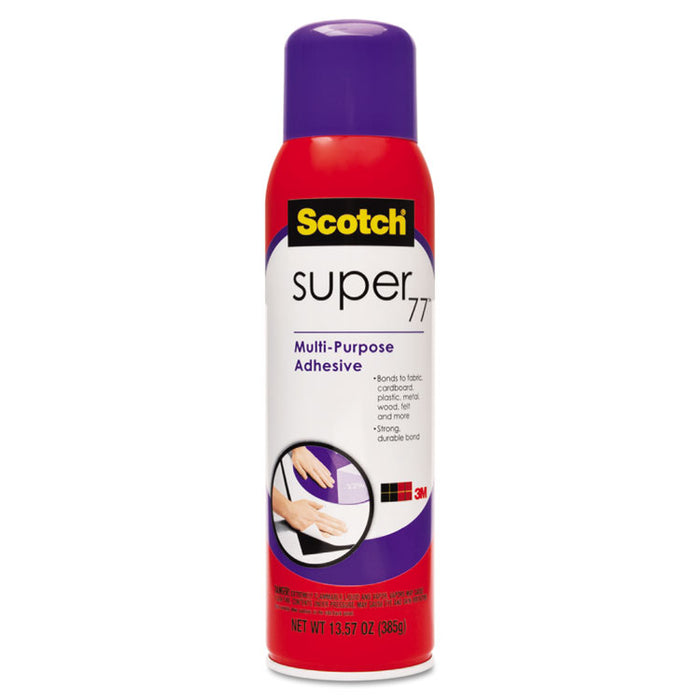 Super 77 Multipurpose Spray Adhesive, 13.57 oz, Dries Clear