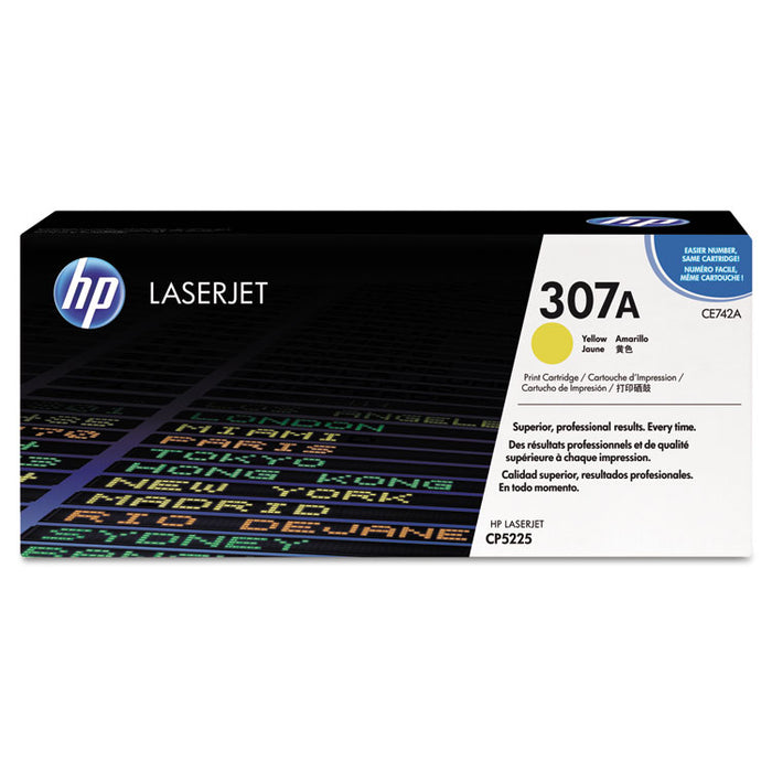 HP 307A, (CE742A) Yellow Original LaserJet Toner Cartridge