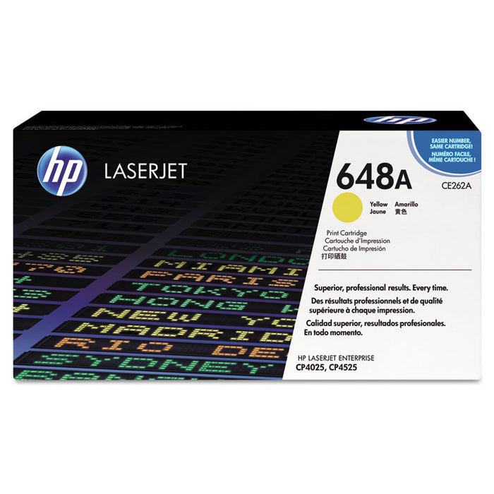 HP 648A, (CE262A) Yellow Original LaserJet Toner Cartridge