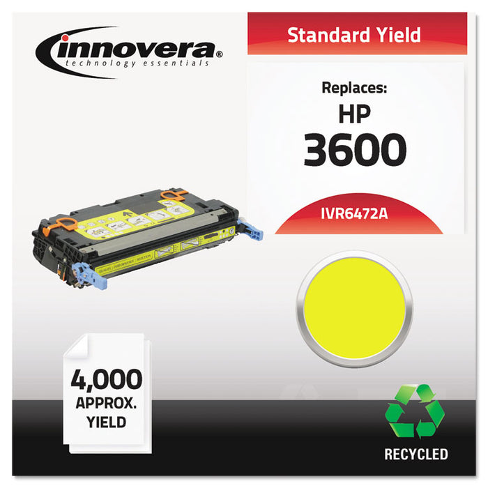 Remanufactured Yellow Toner Cartridge, Replacement for HP 502A (Q6472A), 4,000 Page-Yield