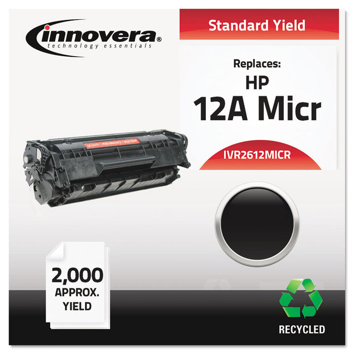 Remanufactured Black MICR Toner, Replacement for 12AM (Q2612AM), 2,000 Page-Yield