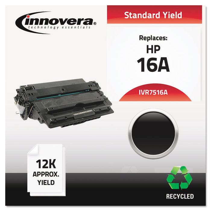 Remanufactured Black Toner, Replacement for 16A (Q7516A), 12,000 Page-Yield