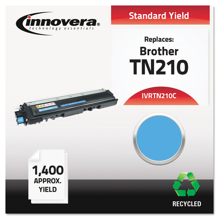 Remanufactured Cyan Toner Cartridge, Replacement for Brother TN210C, 1,400 Page-Yield