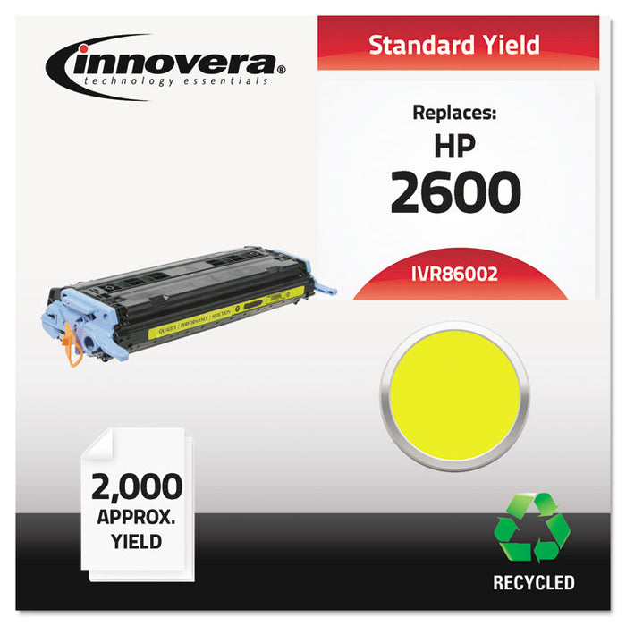 Remanufactured Yellow Toner Cartridge, Replacement for HP 124A (Q6002A), 2,000 Page-Yield