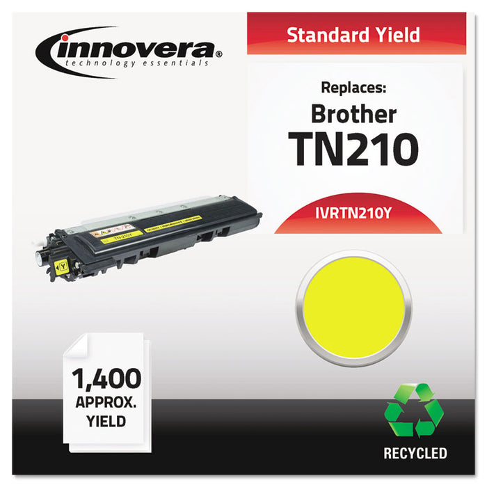 Remanufactured Yellow Toner Cartridge, Replacement for Brother TN210Y, 1,400 Page-Yield