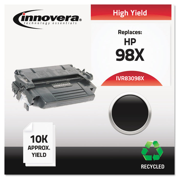 Remanufactured Black High-Yield Toner Cartridge, Replacement for HP 98X (92298X), 8,800 Page-Yield