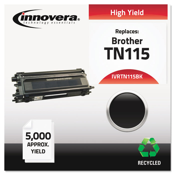 Remanufactured Black High-Yield Toner Cartridge, Replacement for Brother TN115BK, 5,000 Page-Yield