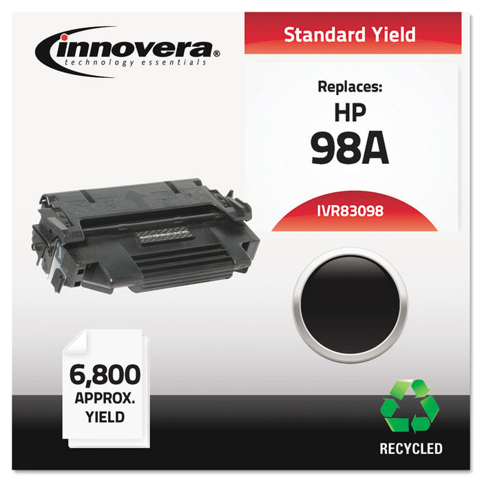 Remanufactured Black Toner Cartridge, Replacement for HP 98A (92298A), 6,800 Page-Yield