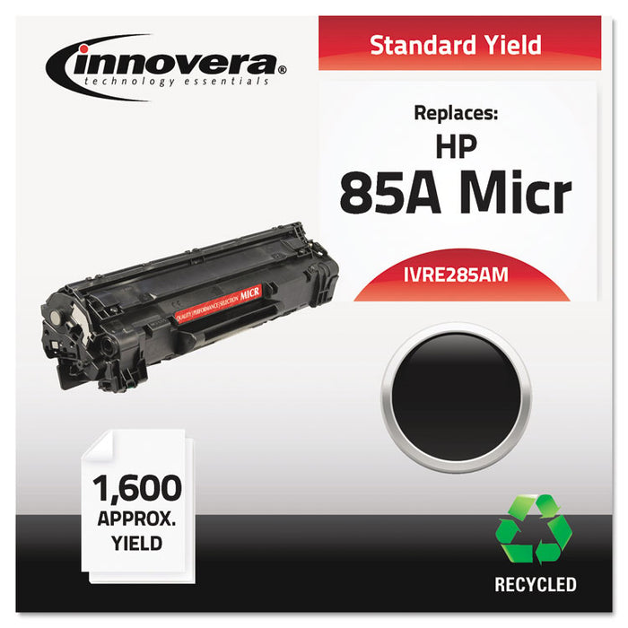 Remanufactured Black MICR Toner, Replacement for 85AM (CE285AM), 1,600 Page-Yield