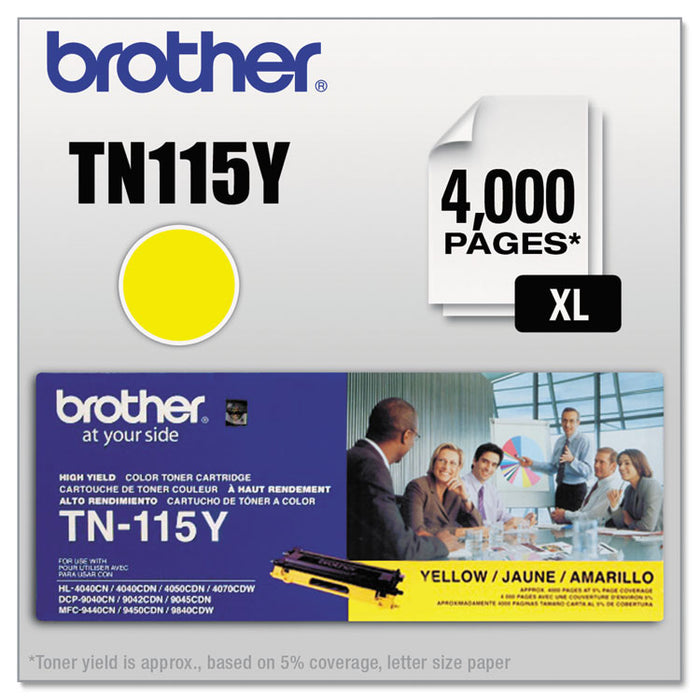 TN115Y High-Yield Toner, 4000 Page-Yield, Yellow