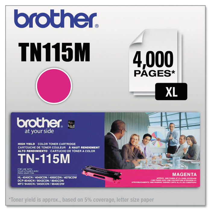 TN115M High-Yield Toner, 4,000 Page-Yield, Magenta