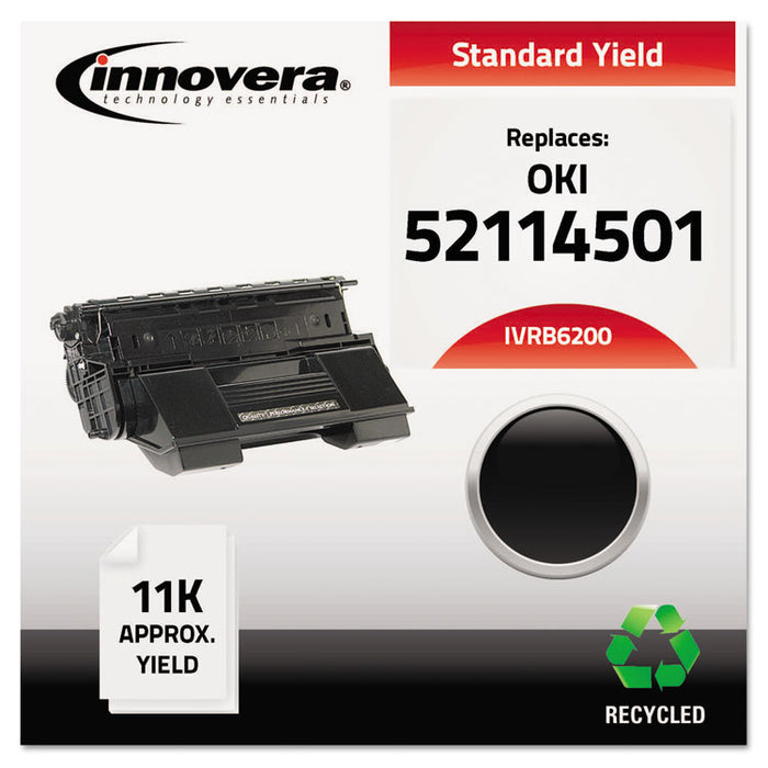 Remanufactured Black Toner Cartridge, Replacement for Oki B6200 (52114501), 11,000 Page-Yield