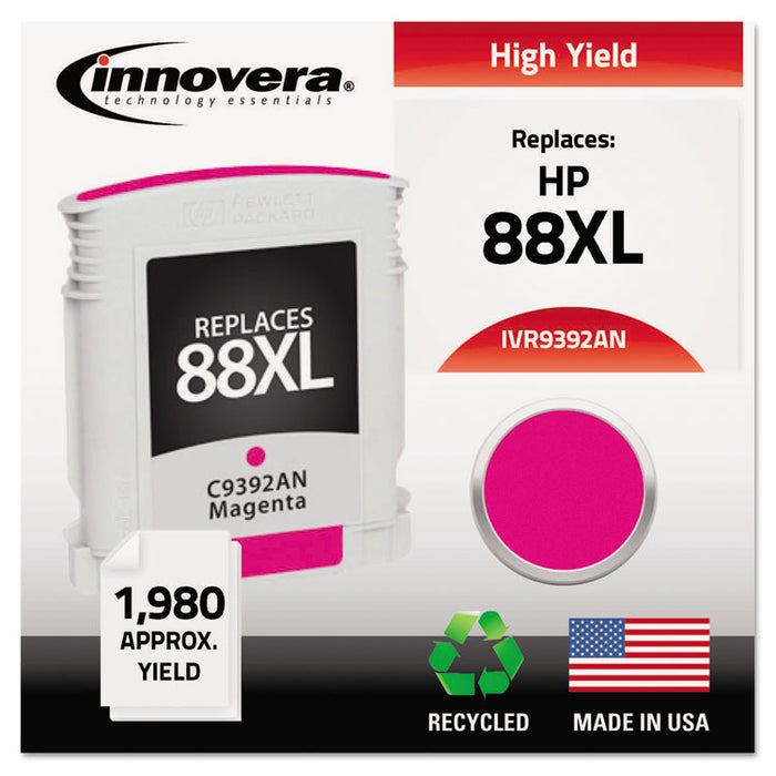 Remanufactured Magenta High-Yield Ink, Replacement for 88XL (C9392AN), 1,980 Page-Yield